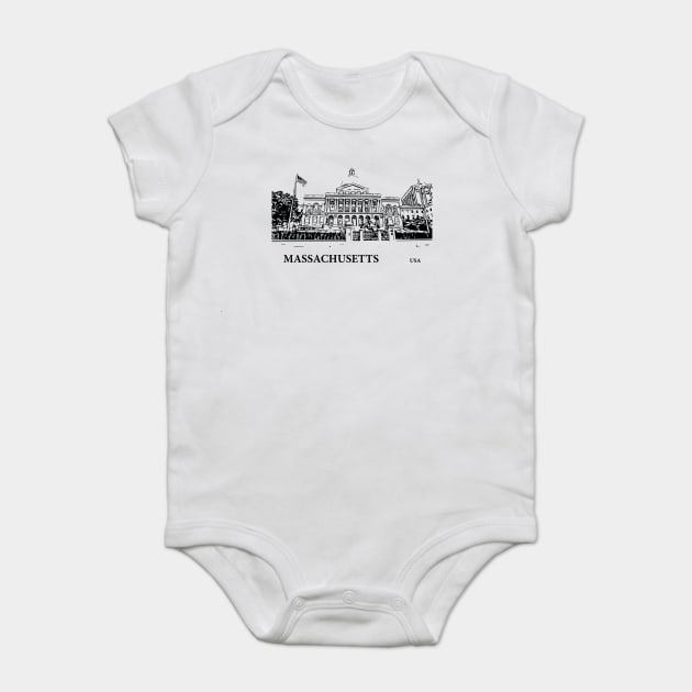 Massachusetts State USA Baby Bodysuit by Lakeric